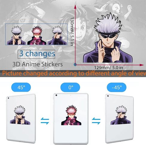 Anime Car Sticker 3D Holo Anime Sticker Waterproof Car Decal Peeker Anime Stickers for Car Computer Laptop Skateboard Anime Accessories (WJ-12) in Saudi Arabia