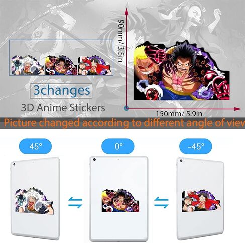 Anime Car Sticker 3D Holo Anime Sticker Waterproof Car Decal Peeker Anime Stickers for Car Computer Laptop Skateboard Anime Accessories (WJ-12) in Saudi Arabia