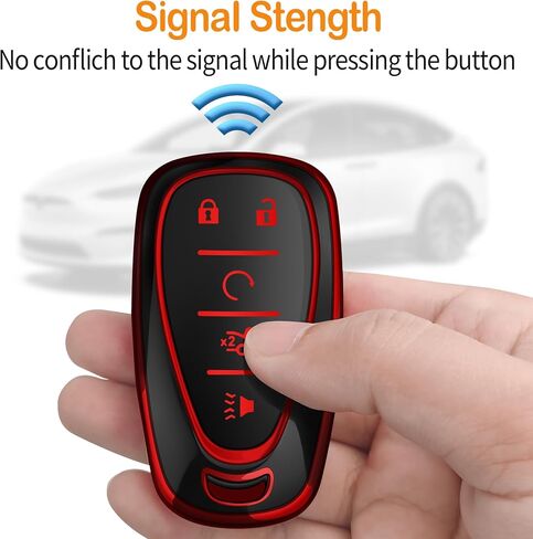 Sindeda for Chevrolet Key Fob Cover with Keychain Soft Full Protection Key Shell Key Case Compatible with 2016-2024 Chevy Equinox Malibu Spark Cruze Traverse Blazer (Black, 4 Buttons) in Saudi Arabia