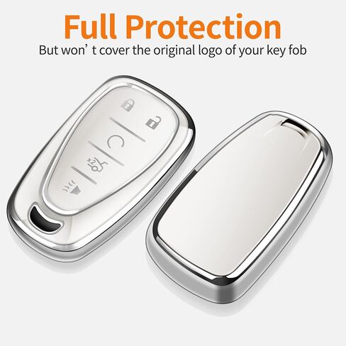 Sindeda for Chevrolet Key Fob Cover with Keychain Soft Full Protection Key Shell Key Case Compatible with 2016-2024 Chevy Equinox Malibu Spark Cruze Traverse Blazer (Black, 4 Buttons) in Saudi Arabia