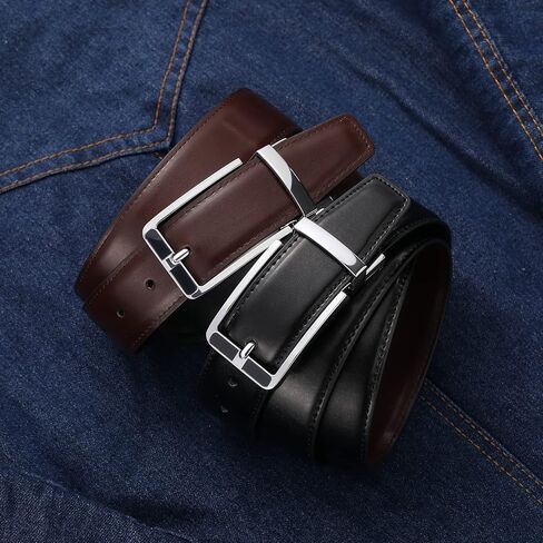 SENDEFN Mens Leather Belt Rotated Buckle Reversible Casual Jeans Dress Belts 1.25" Wide With Gift Box in Saudi Arabia