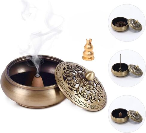 2 in 1 Incense Burner and Candlestick Holders, The Middle East Style Premium Incense Burner Bakhoor Burner Incense Cone Holder and Candle Holder in Saudi Arabia
