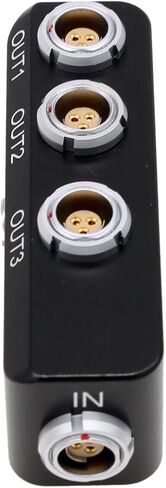 Power Splitter Cable Box 24V for Sony Alexa Camera RS 3 Pin Male to 2 x 0B 2-pin 1 x Fischer RS 3 Pin Female in Kuwait