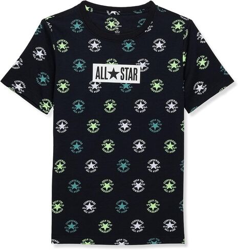 تي شيرت بأكمام قصيرة مطبوع عليه All Star للأولاد من Converse (للأطفال الكبار) أسود MD (10 أطفال كبار) in Saudi Arabia