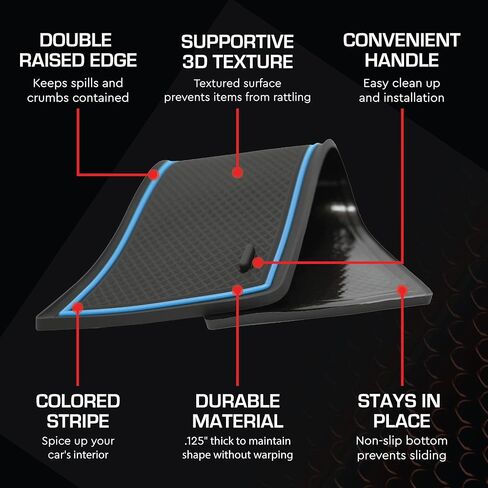 CupHolderHero fits Chevy Corvette Accessories 2014-2024- Premium Custom Interior Non-Slip Anti Dust Cup Holder Inserts, Center Console Liner Mats, Door Pocket Liners 7pc Set (Red Trim) in Saudi Arabia