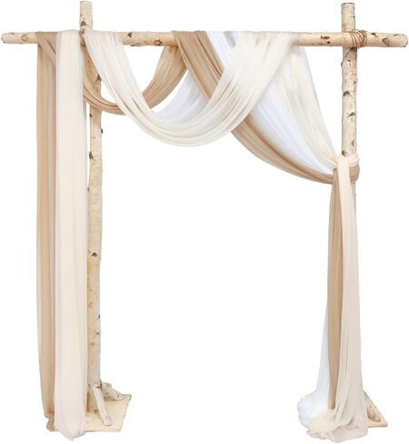 3 Panels Wedding Arch Draping Fabric, Dusty Blue Chiffon Fabric Wedding Backdrop Curtain Sheer Draping Fabric for Wedding Ceremony Party Festivals Stage Decorations (30" x 20ft) in Saudi Arabia