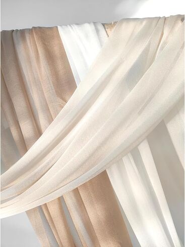 3 Panels Wedding Arch Draping Fabric, Dusty Blue Chiffon Fabric Wedding Backdrop Curtain Sheer Draping Fabric for Wedding Ceremony Party Festivals Stage Decorations (30" x 20ft) in Saudi Arabia