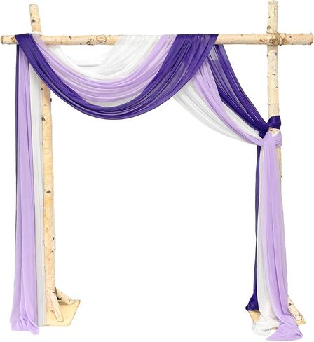3 Panels Wedding Arch Draping Fabric, Dusty Blue Chiffon Fabric Wedding Backdrop Curtain Sheer Draping Fabric for Wedding Ceremony Party Festivals Stage Decorations (30" x 20ft) in Saudi Arabia