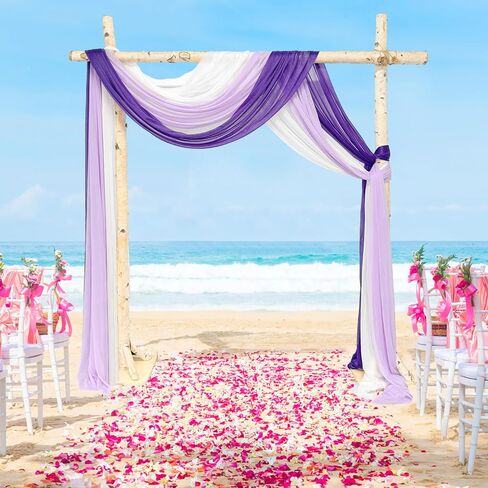 3 Panels Wedding Arch Draping Fabric, Dusty Blue Chiffon Fabric Wedding Backdrop Curtain Sheer Draping Fabric for Wedding Ceremony Party Festivals Stage Decorations (30" x 20ft) in Saudi Arabia