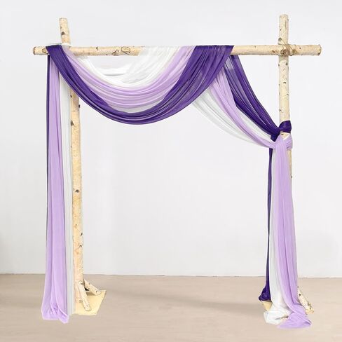 3 Panels Wedding Arch Draping Fabric, Dusty Blue Chiffon Fabric Wedding Backdrop Curtain Sheer Draping Fabric for Wedding Ceremony Party Festivals Stage Decorations (30" x 20ft) in Saudi Arabia