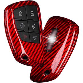 Genuine Carbon Fiber Key Fob Cover for 2021-2025 Chevy Silverado Suburban Tahoe Colorado for GMC Sierra Yukon Canyon Denali