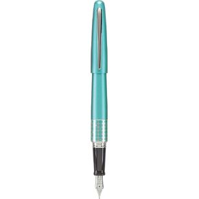 PILOT MR Retro Pop Collection Fountain Pen in Gift Box, Turquoise Barrel with Dots Accent, Fine Point Stainless Steel Nib, Refillable Black Ink (91446)