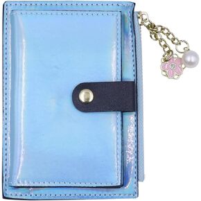 RARITYUS Unisex Slim Credit Card Holder Wallet Holographic Coin Purse with Key Ring Keychain for Girls Women Men