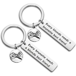 Every Brunette/Blonde Needs A Blonde/Brunette Best Friend Keychain Set Back To School Gift For BFF