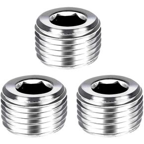 Joywayus 3Pcs Stainless Steel Internal Hex Thread Socket Pipe Plug 1/2"NPT Male