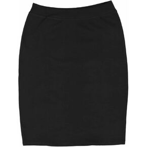 Women’s Cotton Stretch Pencil Skirt - Elastic Waist Office Skirt Knee & Below Knee Lengths