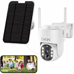 [10CH, Upgrading 5MP] CKK Wireless Security Camera System with 1TB HDD, 4pcs PTZ Cameras Outdoor Indoor, 3K WiFi Surveillance NVR System with Floodlights & Siren Alarm, 2 Way Audio, Waterproof