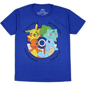 Pokemon Boys' Distressed Pokeball Character Quartet Graphic Print Kids T-Shirt