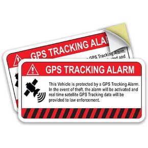 Premium GPS Tracking Sticker for car, Bike, Motorcycle Anti-Theft Stickers This Vehicle Protected by Warning Tracker Sticker Decal Self Adhesive Sign 4" x 2" Vinyl — UV Resistent (Pack of 2)