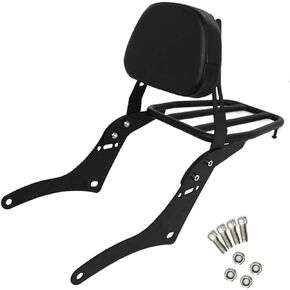 BAIONE Detachable Passenger Backrest Sissy Bar with Rear Luggage Rack Replacement for Honda Rebel 300 500 CMX500 CMX300 2017 2018 2019 2020 2021 2022