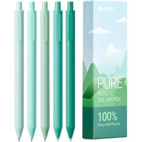 Kaco PURE Eco Friendly Gel Ink Pen 100% Recycled Plastic 5 Pieces Aesthetic Pens School Office Stationery
