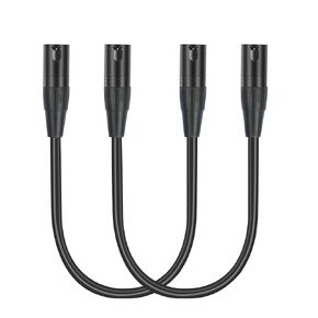 2-Pack 5 Pin XLR Male to 5Pin XLR Male Cable,DMX512 5 PIN XLR Male to Male,5-PIN DMX Cable,5 PIN XLR DMX Cable Adapter Microphone Cable-2Feet