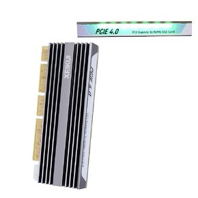 NVME M.2(M Key) SSD to PCIe X4/X8/X16 Expansion Card with RGB Light Aluminum Heat Sink SSD Apdapter