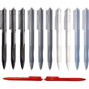 Gel Pen 12 Pieces, Scalable multi-color ballpoint pen，Three Sided Silicone Handshake, Quick Drying Ink,for Daily Learning and Office Use (0.5mm)