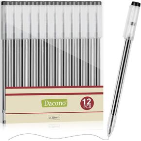 12 PCS Art Gel Pens - Black Gel Ink Pens - 0.35mm Ultra Fine Tip, Ultra - Fast Drying, Japanese Style Gel Pens for Writing, Drawing, and Outlining, School & Office Supplies in Kuwait