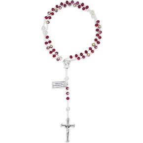 Vatican Imports Beautiful Crystal Rosary | 6 Colors | Faceted Glass Crystals | Perfect First Communion Gift | Christian Jewelry