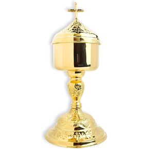 Ciborium Elegant High Polished Brass, Catholic Church Communion Supplies, 10 by 4.75 Inches in Saudi Arabia