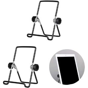 Tablet Stand Portable Monitor Stand Adjustable for Mobile Phone PC Tablet Stand Bracket Base Fixed (Black) 2 Pcs in Saudi Arabia