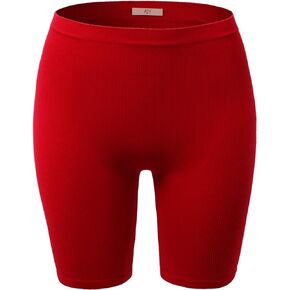 A2Y Women's Lightweight Mid Length Fitness Workout Seamless Ribbed Biker Shorts