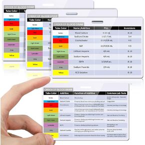 3 Pieces Order of Blood Draw Card Order of Blood Draw Horizontal Badge Card 3.1x 4.7 inches for Nurses Nursing Clinicians RN Students