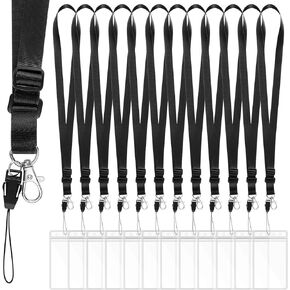 Fulmoon 12 Pack Neck Lanyards with ID Holder, Adjustable Cruise Lanyard with Waterproof ID Badge for Holding ID Card Name Badge Carnival Sail Keys Cell Phones and USB (Yellow)