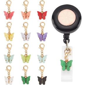 WEBEEDY 16 Pieces Badge Reel Charm for Student Nurse Teacher, Lovely Animal Badge Holder Charms for ID Card Name Tag Badge Holder Badge Buddy Office School Graduation Supplies