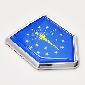 2 Pack Indiana Flag Decal Sticker Emblem Flags for Bumper