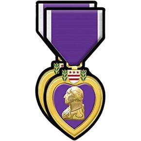 eDesign 2-Pack Purple Heart Medal Vinyl Sticker Purple Heart Decal - 4 Inches - Military Decals for Vehicles Car Truck SUV Van Window Bumper Wall Laptop Tablet Cup Tumbler and Any Smooth Surface