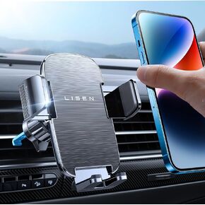 LISEN 2024 Newest Phone Mount for Car Vent, Universal Car Phone Holder Mount with Friendly Air Vent Clip Cell Phone Car Mount for iPhone Car Mount Fits iPhone 15 14 13 12 Series Samsung All Phones