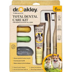Total Dental Care Kit for Dogs & Cats: Chicken Flavor -Toothpaste, Brushes, and Case