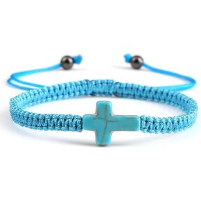 Cross Woven Rope Bracelet Handmade Braided Red String Turquoise Bracelet Colorful Prayer Wrist Protection Adjustable For Women Men Jewelry Gift