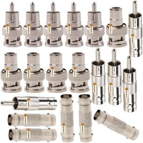 Lsgoodcare 40Pcs BNC Male to RCA Female & BNC Female to RCA Male & BNC Female to BNC Female & BNC Male to RCA Male Convert Coaxial Connector Adapter for CCTV Security Camera Surveillance Video