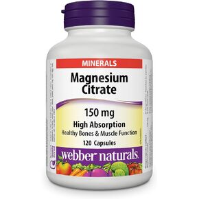 Webber Naturalsﾮ Magnesium Citrates High Absorption 150 mg 120 Capsules