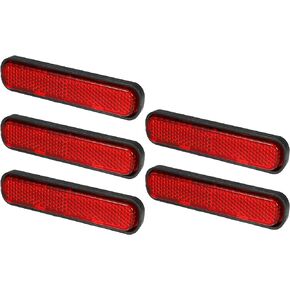5pcs 3.66"x0.83" Universal Reflector - Oval Motorcycle Bike Safety Reflector Increase Visibility and Safety on The Road - Plastic Red