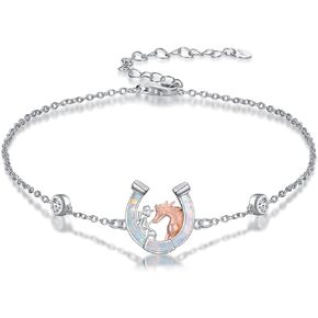 Horse Bracelet 925 Sterling Silver Horse Girls Bracelet for Women Horse Animal Jewelry Gifts for Women