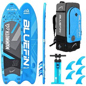 Bluefin Stand Up Inflatable Paddle Board | Mammoth 18' Model | Family/Group Board - Up to 10 Users | Includes Accessories