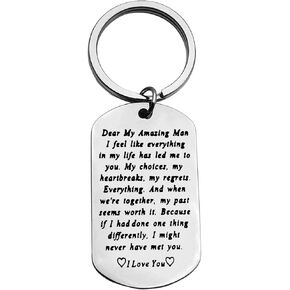 to My Man Keychain I Love You Keychain Gifts for Boyfriend Husband Anniversary Keychain Gifts for Him Wedding Christmas Birthday Gifts Fathers Day Valentines Day Gifts for Men