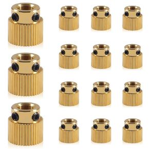 15pcs Extruder Wheel 40 Teeth Gear Brass Extruder Wheel Gear 3D Printer Parts Compatible with CR-10, CR-10S, S4, S5, Ender 3, Ender 3 Pro