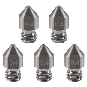 10 Piece High Temperature Sharp Hardened Tool Steel MK8 Nozzles 0.4mm for 1.75mm Makerbot, Creality CR-10 All Metal Hotend, Ender 3/ Ender3 pro, CraftBot, Prusa i3 3D Printer