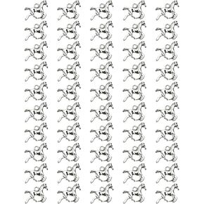 Small Metal Horse Charms Vintage Running Horse Beads for Pendant Earring Bracelet Necklace Keychain Bookmark Jewelry Making Themed Gift Handmade Craft Project, 50PCS